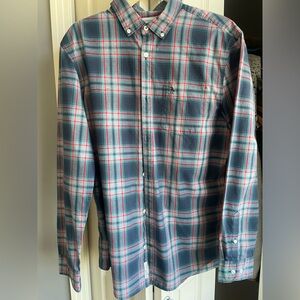Original Penguin Plaid Print Dress Shirt Size Large